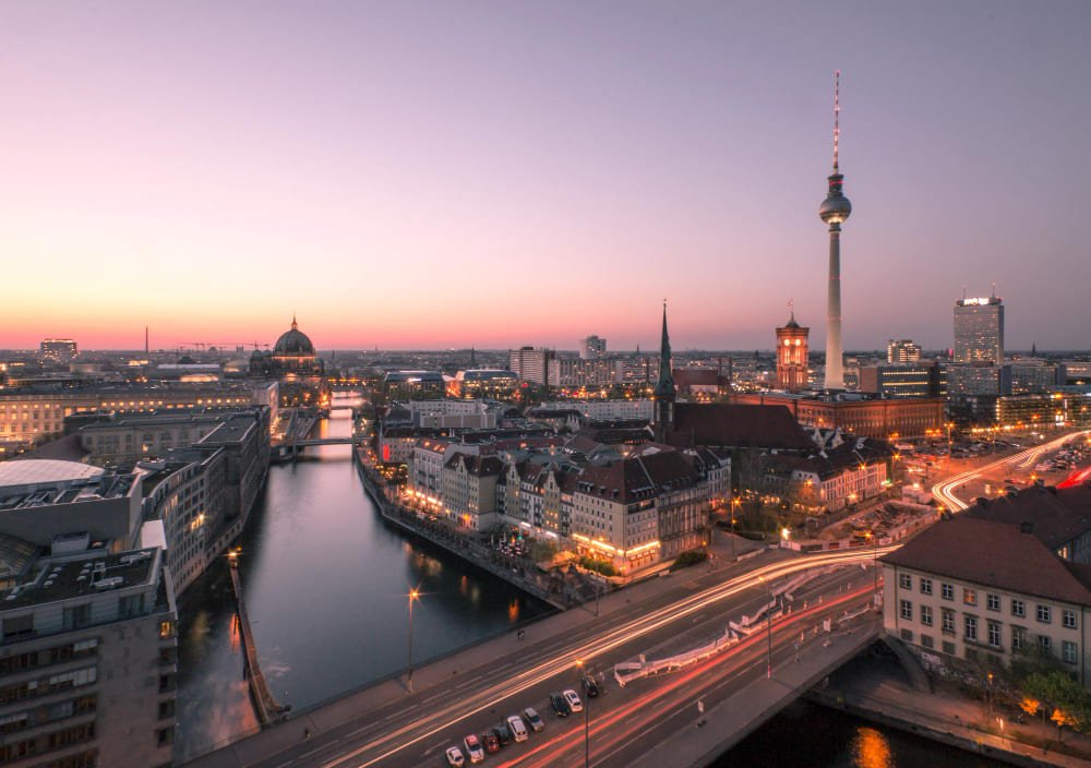 berlin panorama coucher du soleil