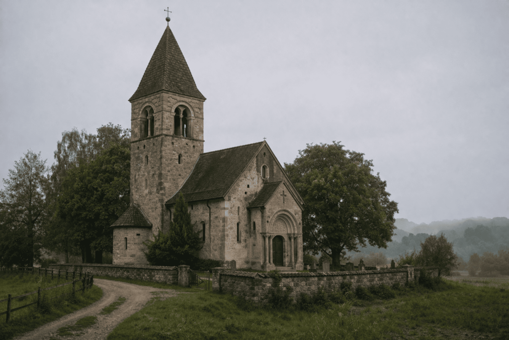 Église romane Saint-André à Niederviehbach, près du hameau de Gummering en Basse-Bavière